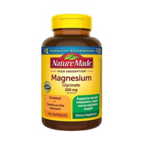 Nature Made High Absorption Magnesium Glycinate 200 mg Capsules, 110 Count