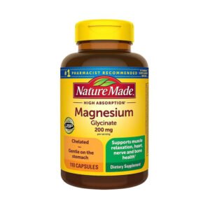 Nature Made High Absorption Magnesium Glycinate 200 mg Capsules, 110 Count