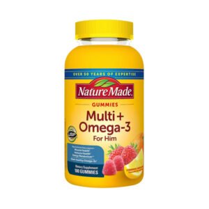 Nature Made Men's Multivitamin + Omega-3 Gummies, Strawberry, Lemon & Orange, 180 Count