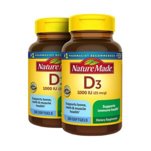 Nature Made Vitamin D3 1000 IU (25 mcg) Softgels, 2 Pack, 600 Count