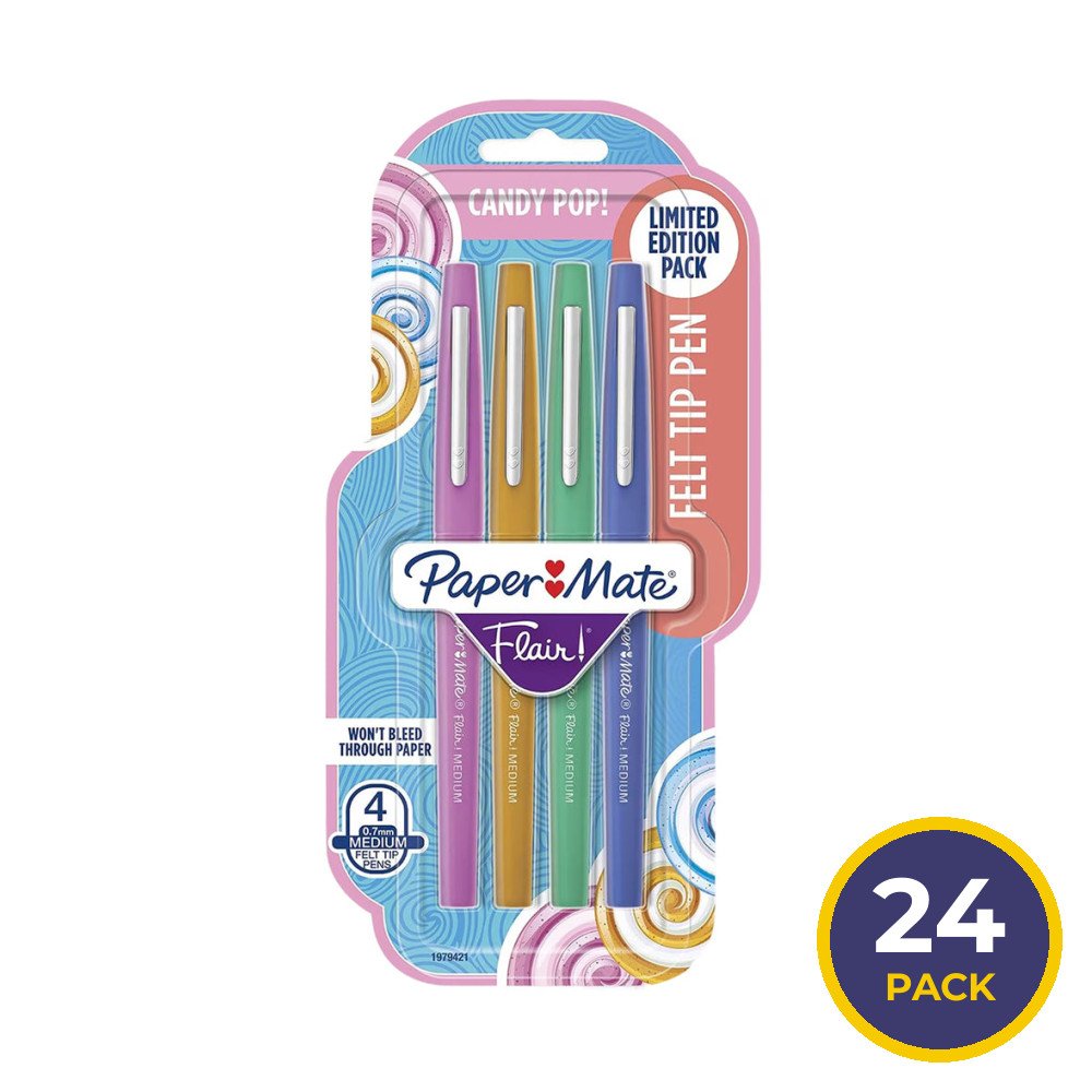 Paper Mate Flair Candy Pop Felt Tip Pens - 4 Ct - 24 Pack