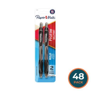 Paper Mate Profile Black Ballpoint Pens - 2 Ct - 48 Pack