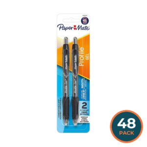 Paper Mate Profile Black Gel Pens - 2 Ct - 48 Pack