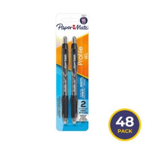 Paper Mate Profile Black Gel Pens - 2 Ct - 48 Pack