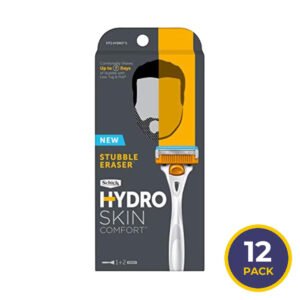 Schick Hydro Skin Comfort Stubble Eraser Razor + 2 Cartridges - 12 Pack