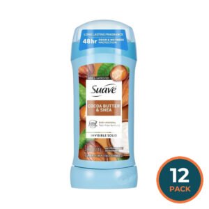Suave Cocoa Shea Butter Invisible Solid Antiperspirant Deodorant - 2.6 oz - 12 Pack