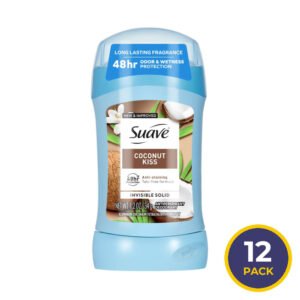 Suave Coconut Kiss Invisible Solid Antiperspirant Deodorant - 1.2 oz - 12 Pack