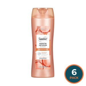 Suave Keratin Smooth Shampoo with Keratin Protein Low-Sulfate Frizz-Control Hair Care - 12.6 oz - 6 Pack