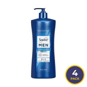 Suave Men Ocean Charge 2-in-1 Shampoo & Conditioner - 28 oz - 4 Pack