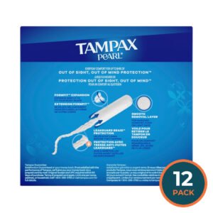 Tampax Pearl Tampons Super Plus Absorbency with LeakGuard Braid Unscented 36 Ct - 12 Pack