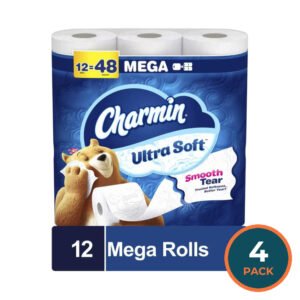 Charmin Ultra Soft Smooth Tear Toilet Paper 12 Mega Rolls 224 Sheets Per Roll - 4 Pack