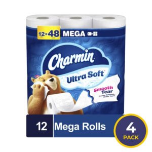 Charmin Ultra Soft Smooth Tear Toilet Paper 12 Mega Rolls 224 Sheets Per Roll - 4 Pack
