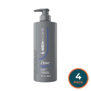 Dove Men+Care Blue Eucalyptus + Birch Protein Power 2-in-1 Shampoo and Conditioner - 4 Pack