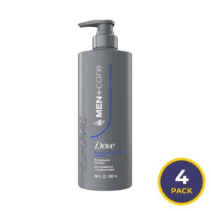 Dove Men+Care Blue Eucalyptus + Birch Protein Power 2-in-1 Shampoo and Conditioner - 4 Pack