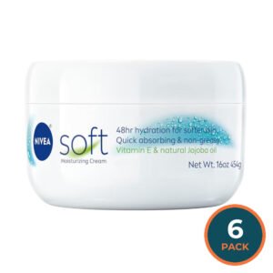 NIVEA Soft Refreshingly Soft Moisturizing Cream with Jojoba Oil and Vitamin E - 16 oz - 6 Pack